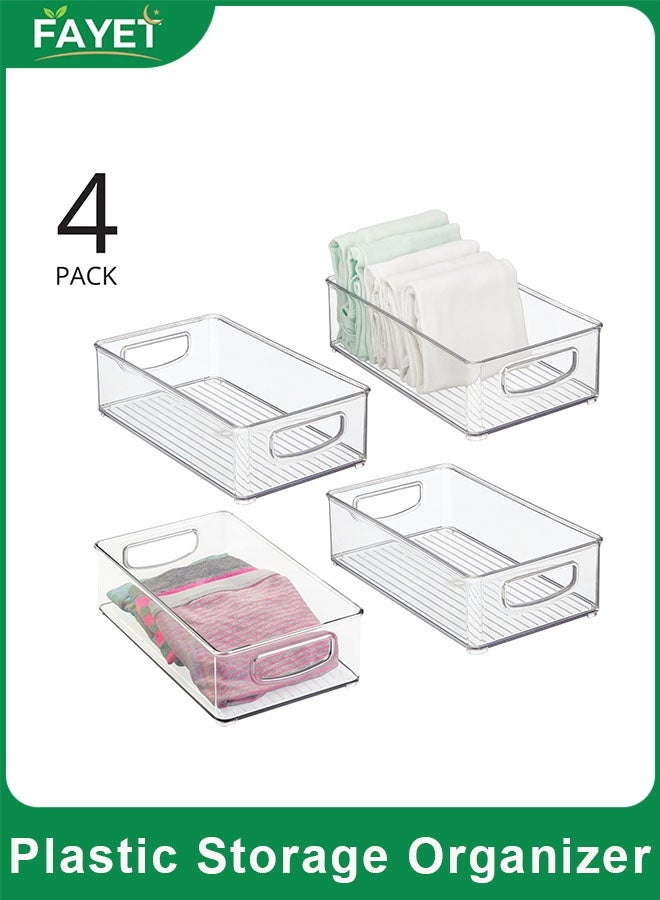 فاييت صناديق تخزين بلاستيكية شفافة كبيرة، ومنظمات للمؤن وحاويات تخزين وصناديق تنظيم الثلاجة - Image 1